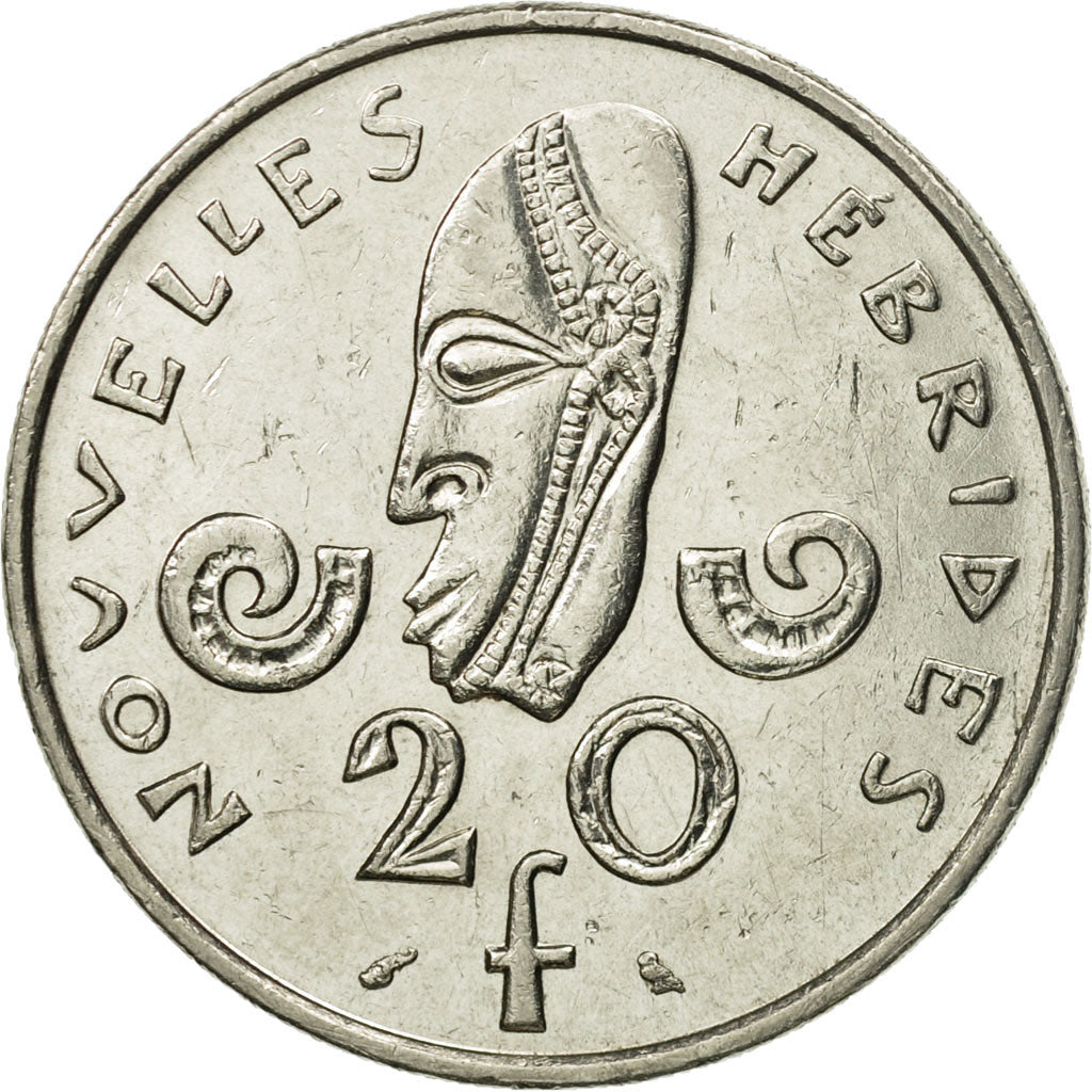 Coin, New Hebrides, 20 Francs, 1973, Paris, EF(40-45), Nickel, KM:3.2