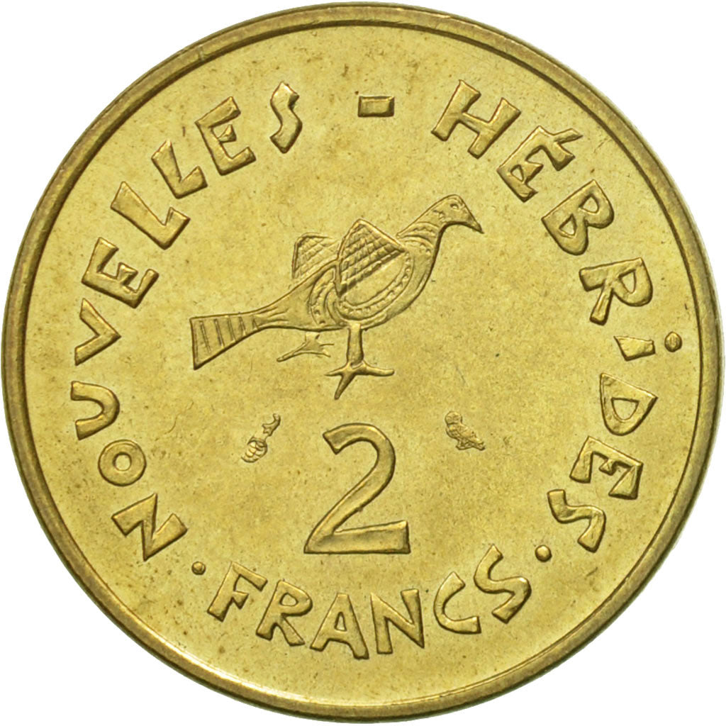 Coin, New Hebrides, 2 Francs, 1970, Paris, EF(40-45), Nickel-brass, KM:5.1