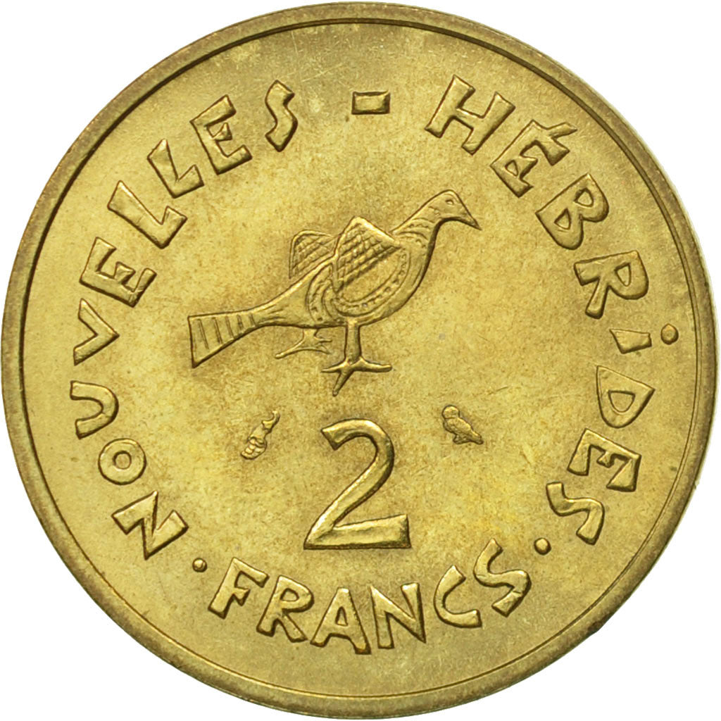 Coin, New Hebrides, 2 Francs, 1973, Paris, EF(40-45), Nickel-brass, KM:5.2