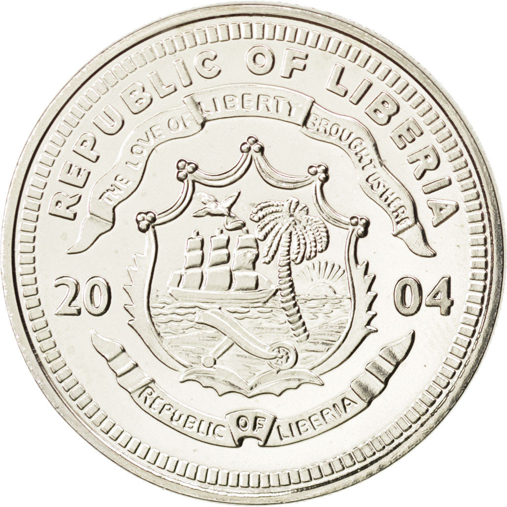 Liberia, 5 Dollars, 2004, MS(64), Silver, 15.35