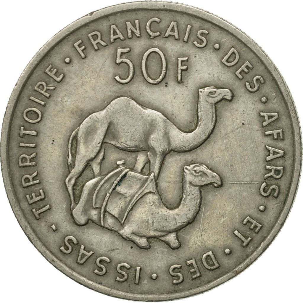 Coin, FRENCH AFARS & ISSAS, 50 Francs, 1970, Paris, EF(40-45), Copper-nickel