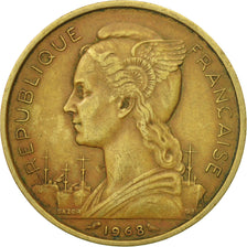 Coin, FRENCH AFARS & ISSAS, 20 Francs, 1968, Paris, EF(40-45), Aluminum-Bronze