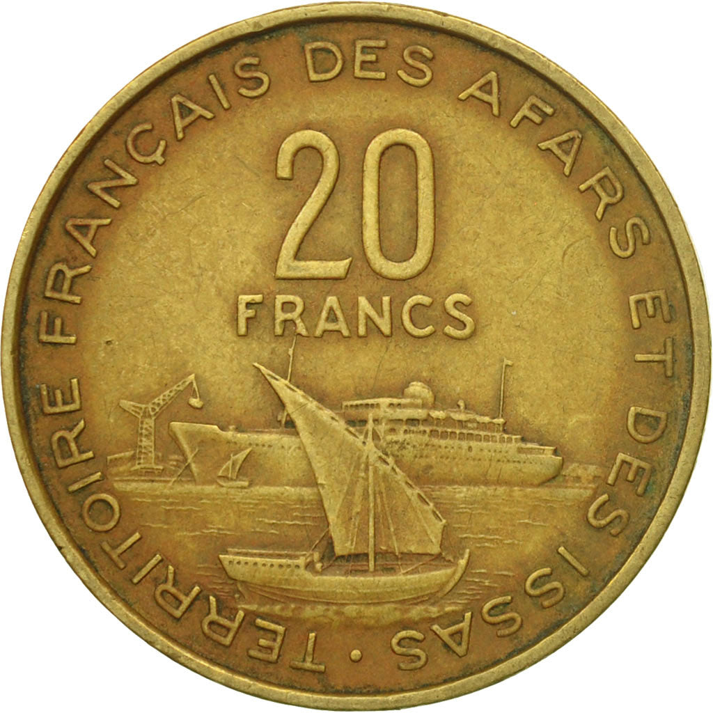 Coin, FRENCH AFARS & ISSAS, 20 Francs, 1968, Paris, EF(40-45), Aluminum-Bronze