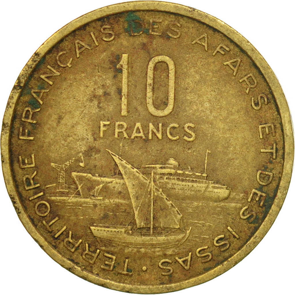 Coin, FRENCH AFARS & ISSAS, 10 Francs, 1969, Paris, EF(40-45), Aluminum-Bronze