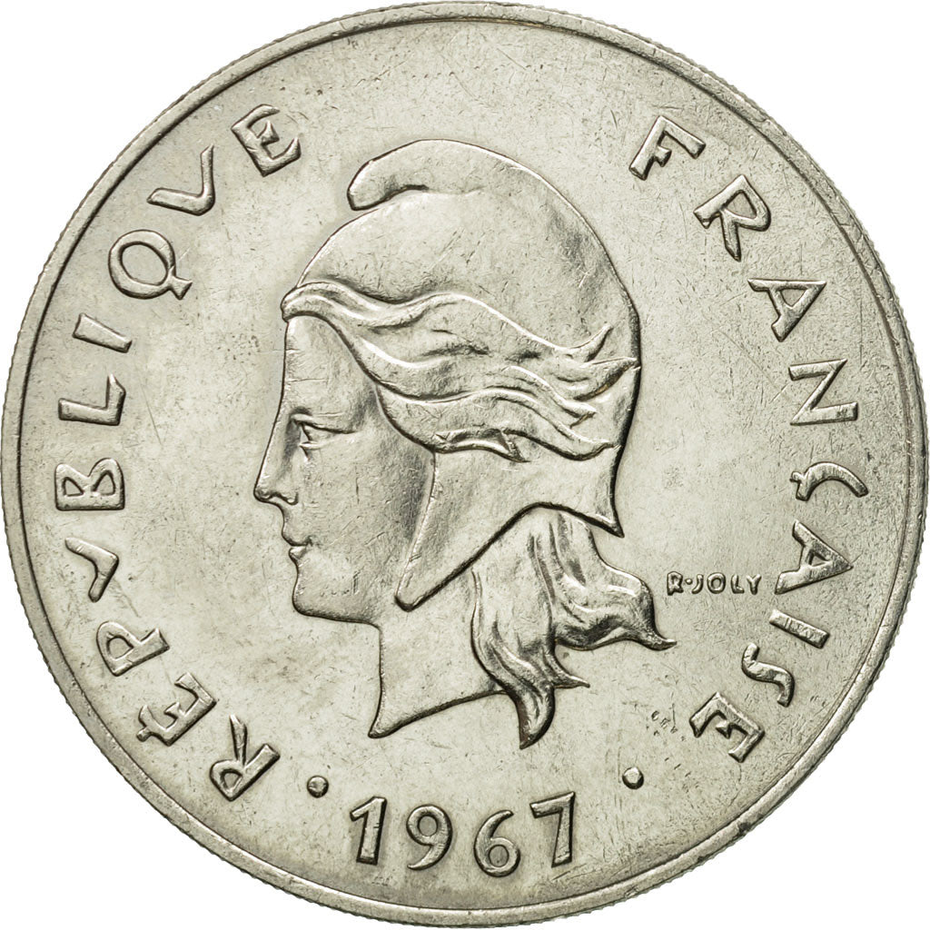 Coin, French Polynesia, 50 Francs, 1967, Paris, AU(55-58), Nickel, KM:7
