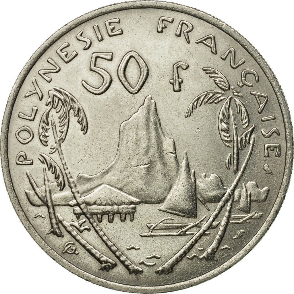 Coin, French Polynesia, 50 Francs, 1967, Paris, AU(55-58), Nickel, KM:7