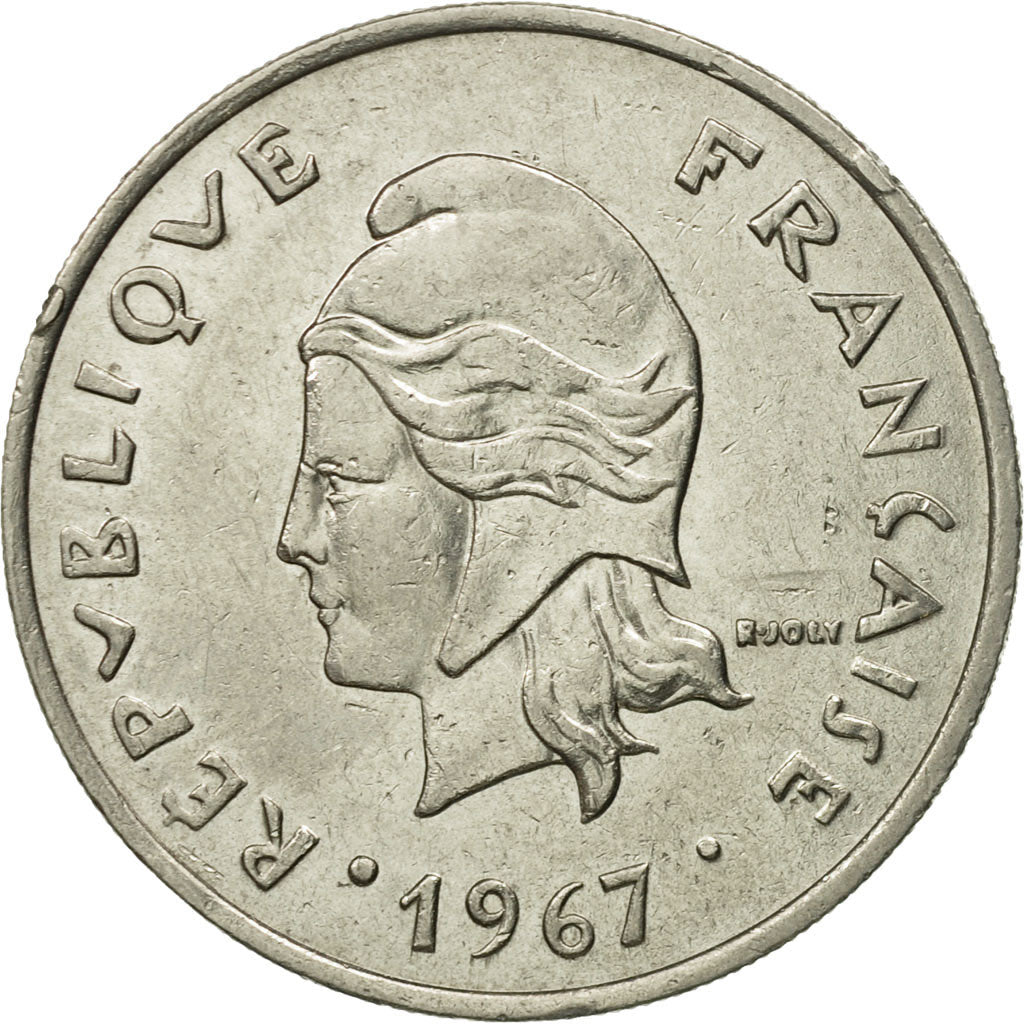 Coin, French Polynesia, 20 Francs, 1967, Paris, AU(50-53), Nickel, KM:6