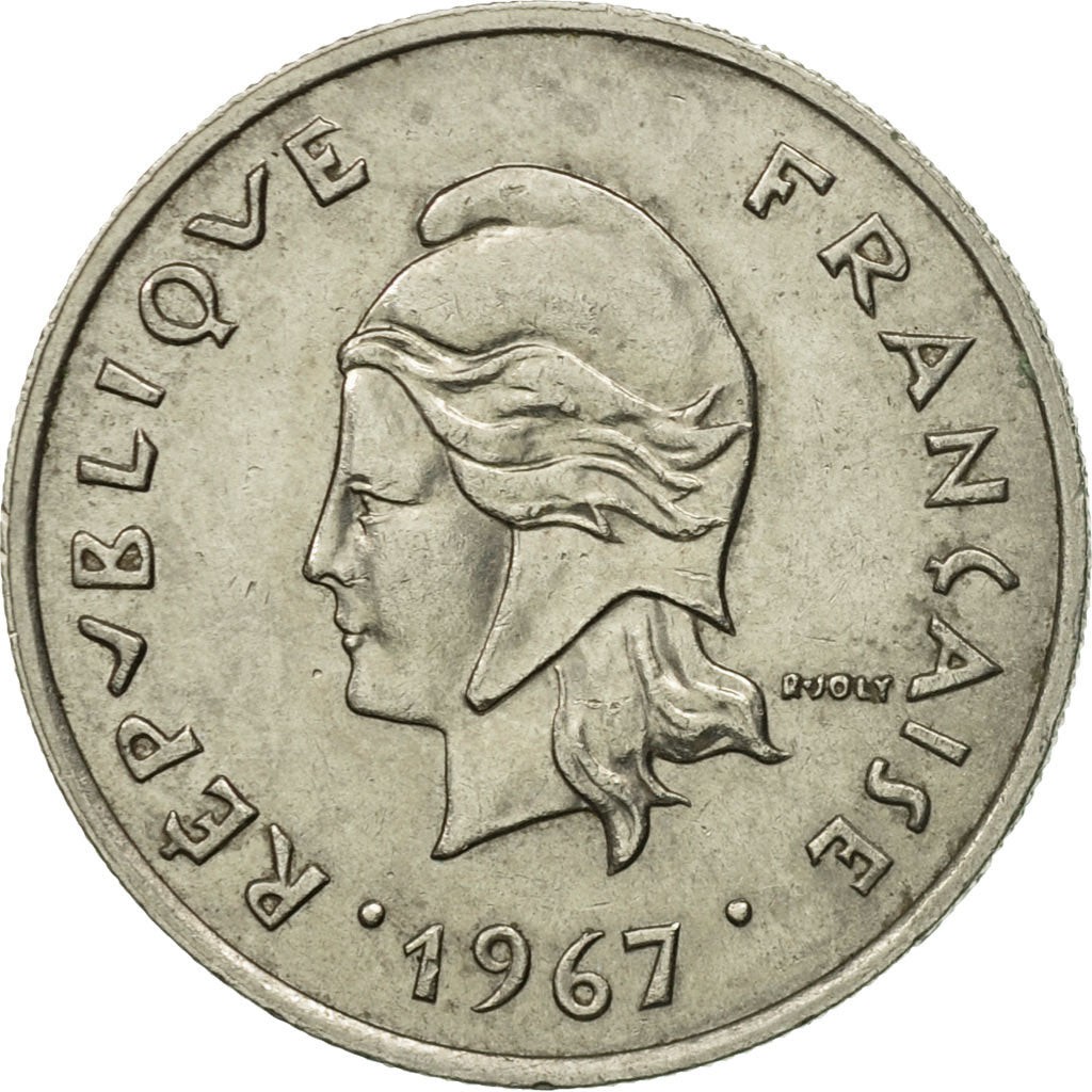 Coin, French Polynesia, 10 Francs, 1967, Paris, AU(50-53), Nickel, KM:5