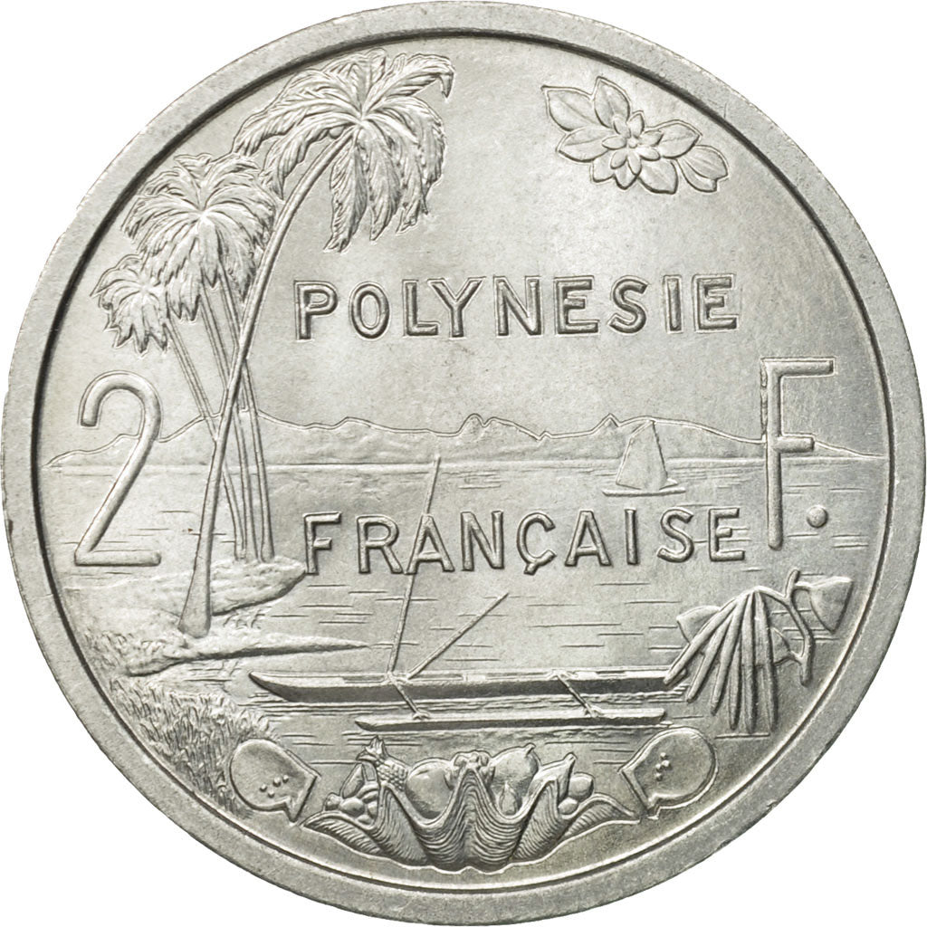 Monnaie, French Polynesia, 2 Francs, 1965, Paris, SUP, Aluminium, KM:3