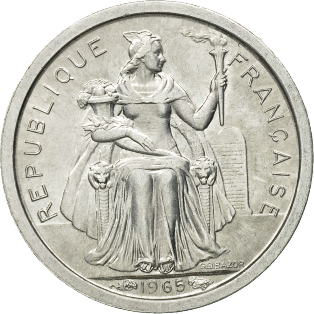 Coin, French Polynesia, 50 Centimes, 1965, Paris, AU(55-58), Aluminum, KM:1