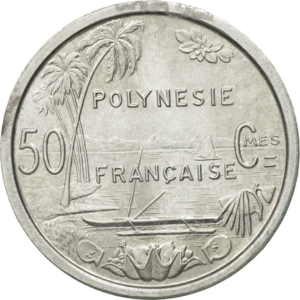 Coin, French Polynesia, 50 Centimes, 1965, Paris, AU(55-58), Aluminum, KM:1