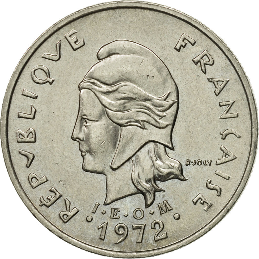 Coin, New Caledonia, 10 Francs, 1972, Paris, AU(55-58), Nickel, KM:11
