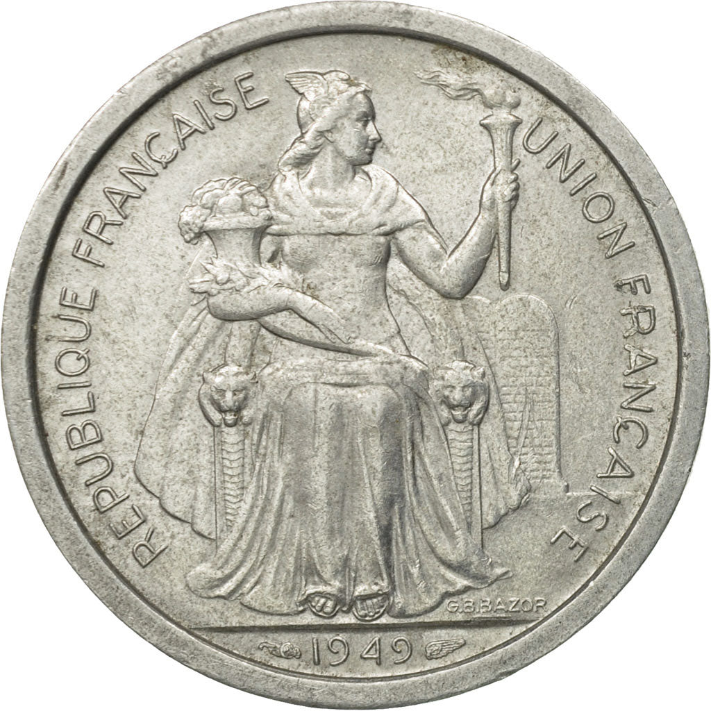 Monnaie, Nouvelle-Calédonie, 2 Francs, 1949, Paris, TTB, Aluminium, KM:3