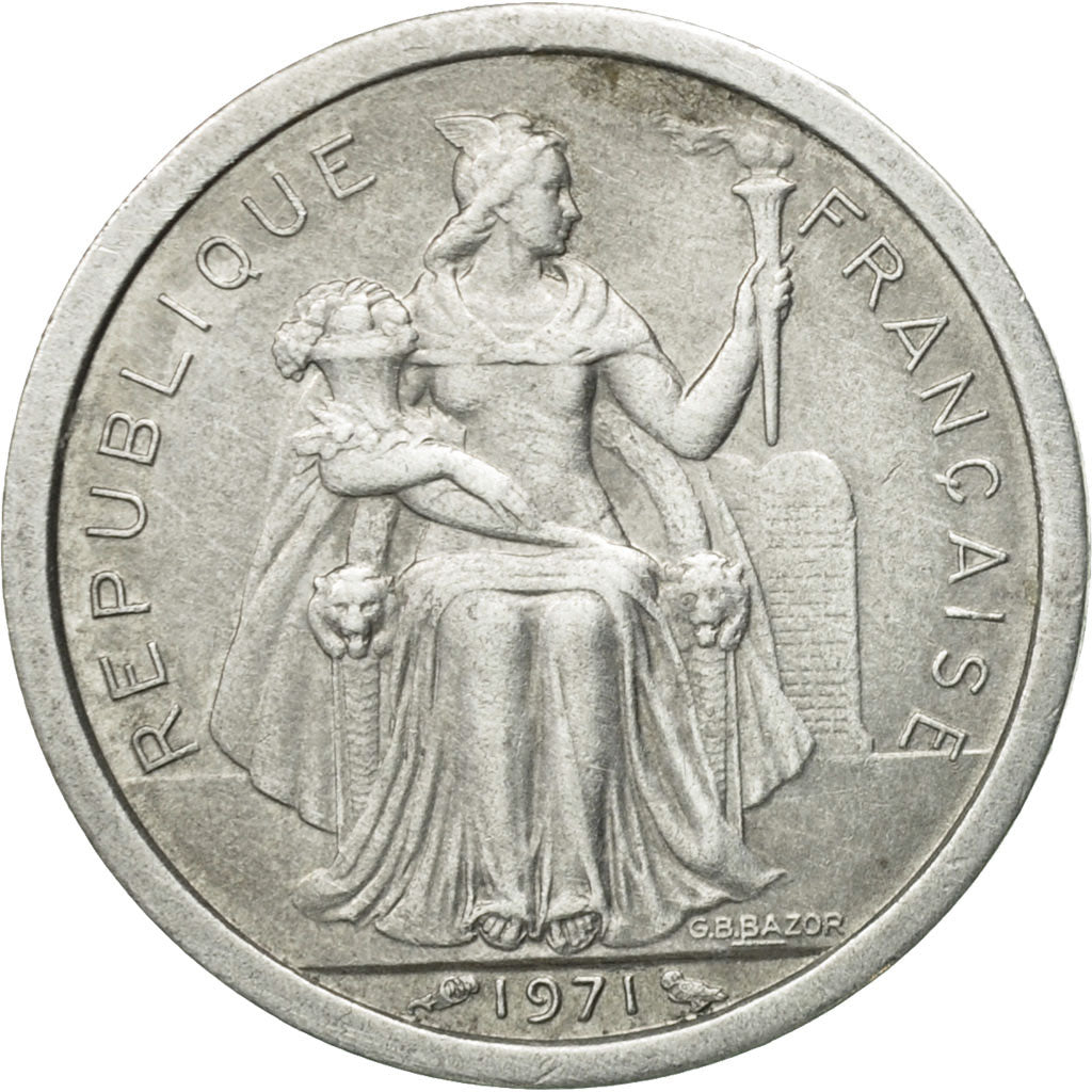 Coin, New Caledonia, Franc, 1971, Paris, EF(40-45), Aluminum, KM:8