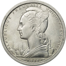 Moneta, Nuova Caledonia, 50 Centimes, 1948, Paris, SPL-, Alluminio, KM:1