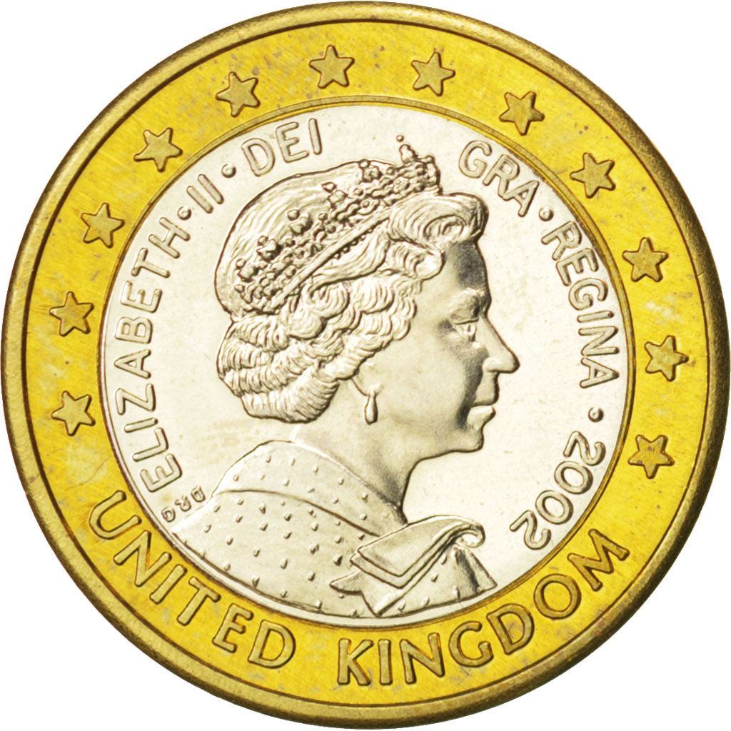 UNITED KINGDOM, Euro, 2002, KM #Pn7, MS(63), Bi-Metallic, 22.8, 6.62
