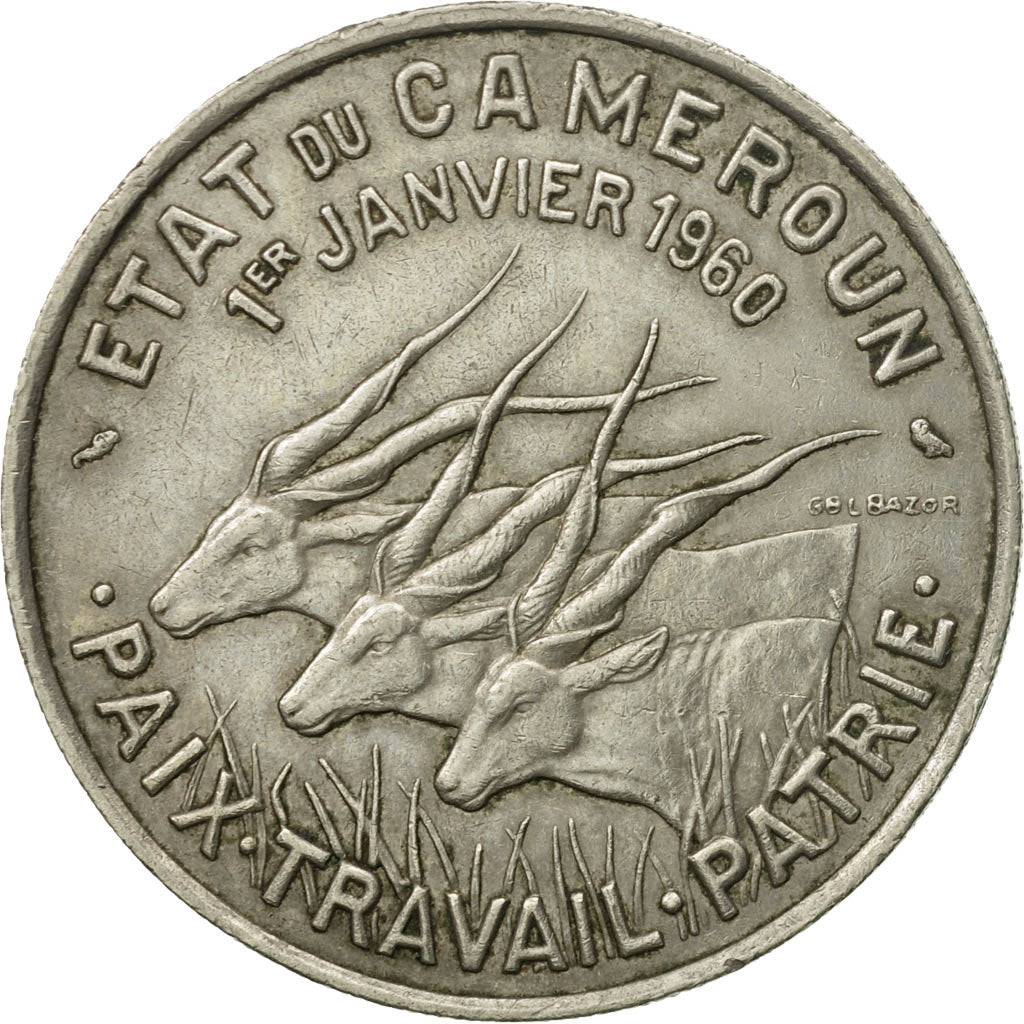 Coin, Cameroon, 50 Francs, 1960, Paris, EF(40-45), Copper-nickel, KM:13