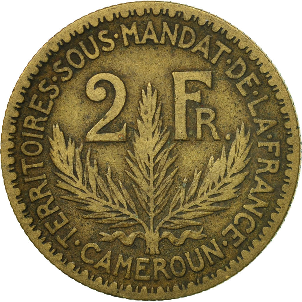 Coin, Cameroon, 2 Francs, 1924, Paris, VF(30-35), Aluminum-Bronze, KM:3
