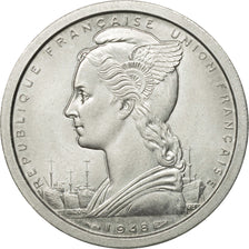 Coin, Madagascar, 2 Francs, 1948, Paris, AU(55-58), Aluminum, KM:4