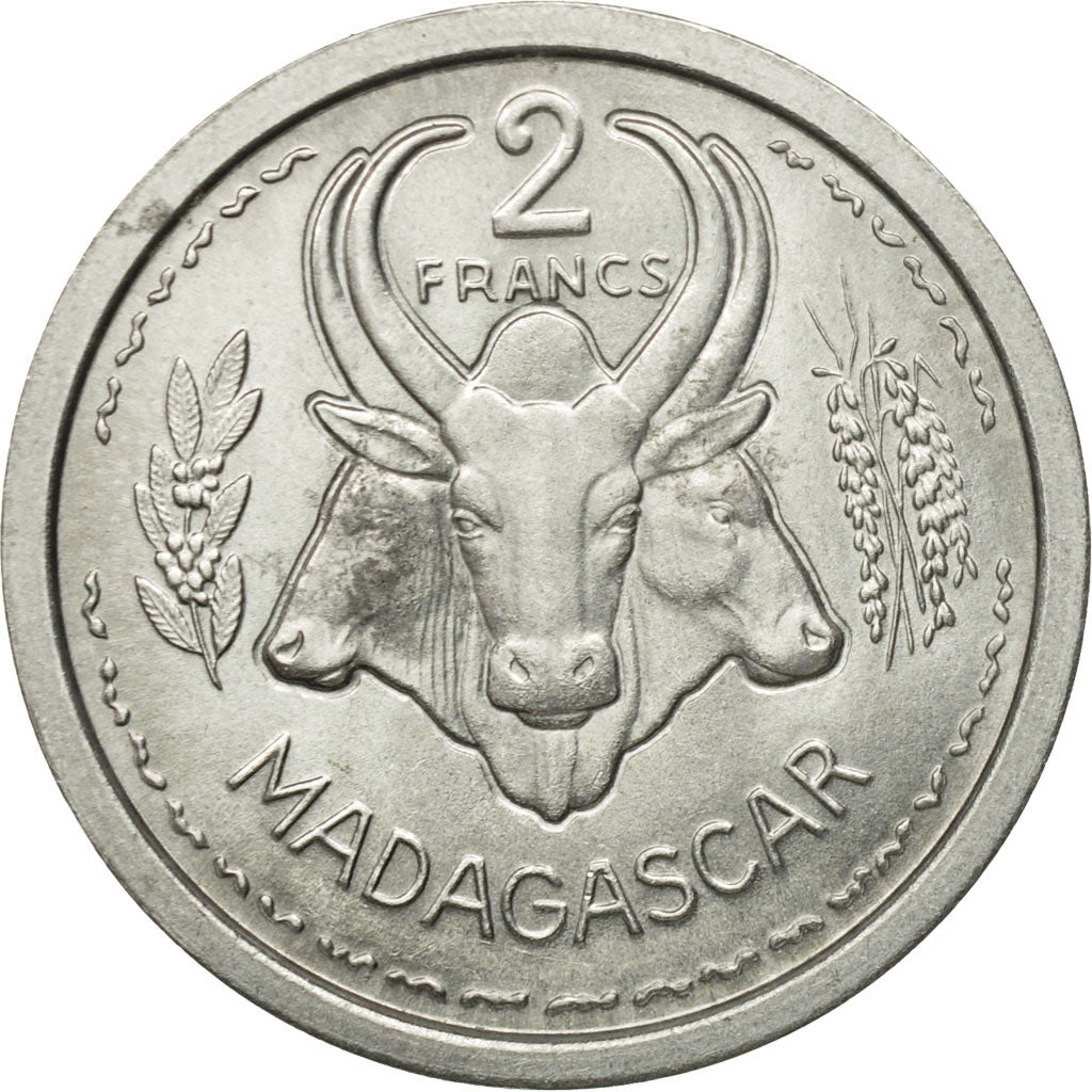 Coin, Madagascar, 2 Francs, 1948, Paris, AU(55-58), Aluminum, KM:4