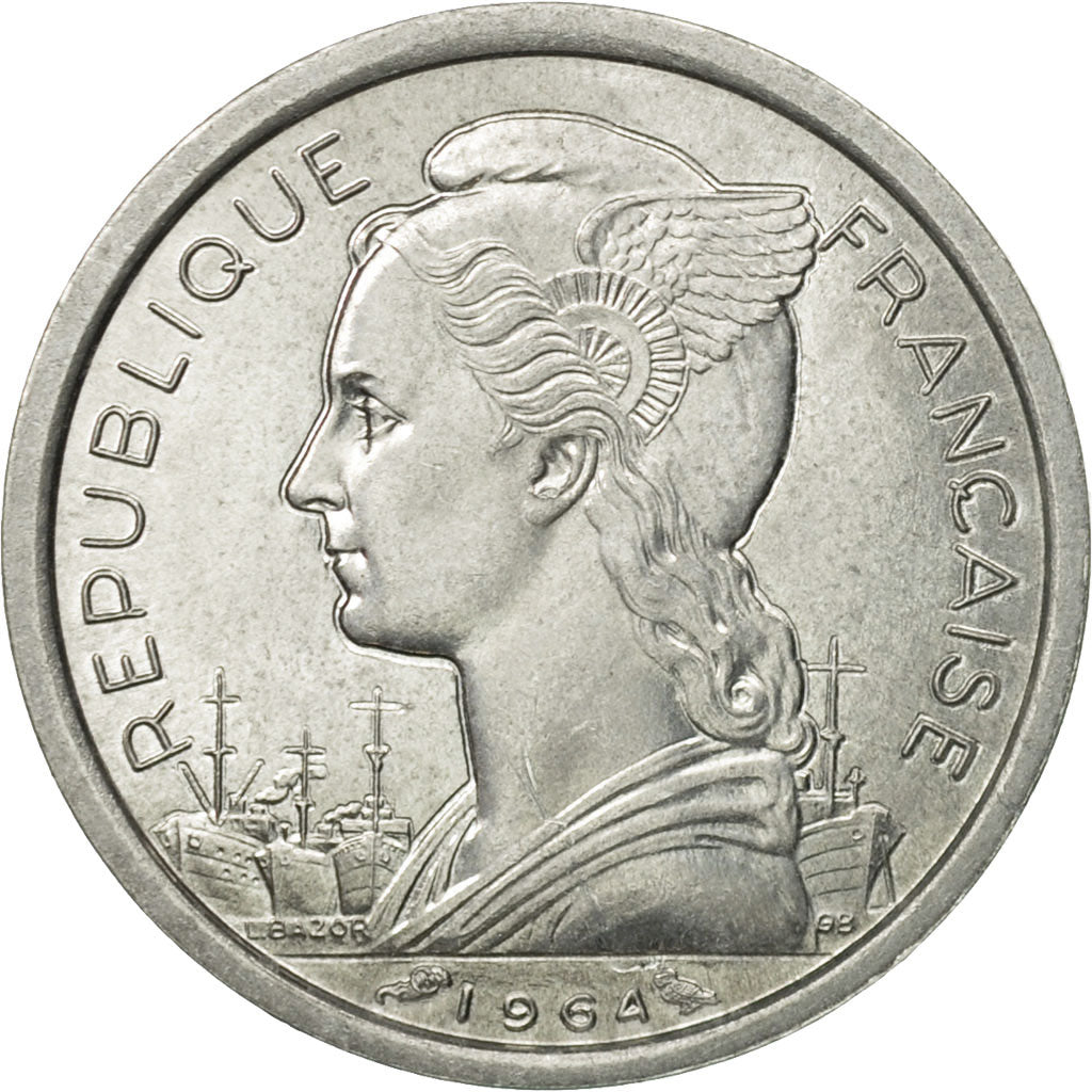 Coin, Comoros, Franc, 1964, Paris, MS(60-62), Aluminum, KM:4