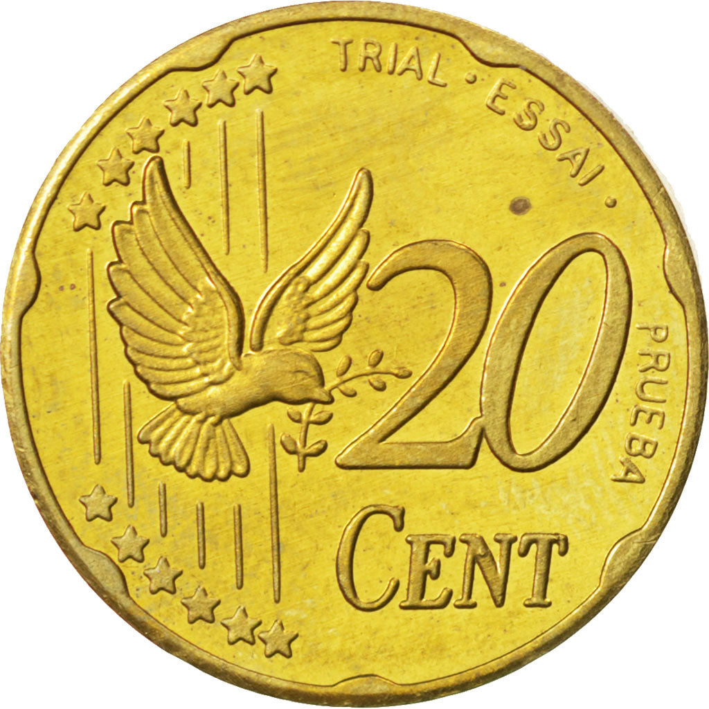 UNITED KINGDOM, 20 Euro Cent, 2002, KM #Pn5, MS(63), Goldine, 22, 6.27