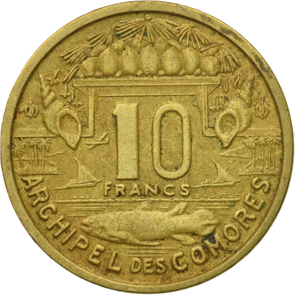 Coin, Comoros, 10 Francs, 1964, Paris, EF(40-45), Aluminum-Bronze, KM:7