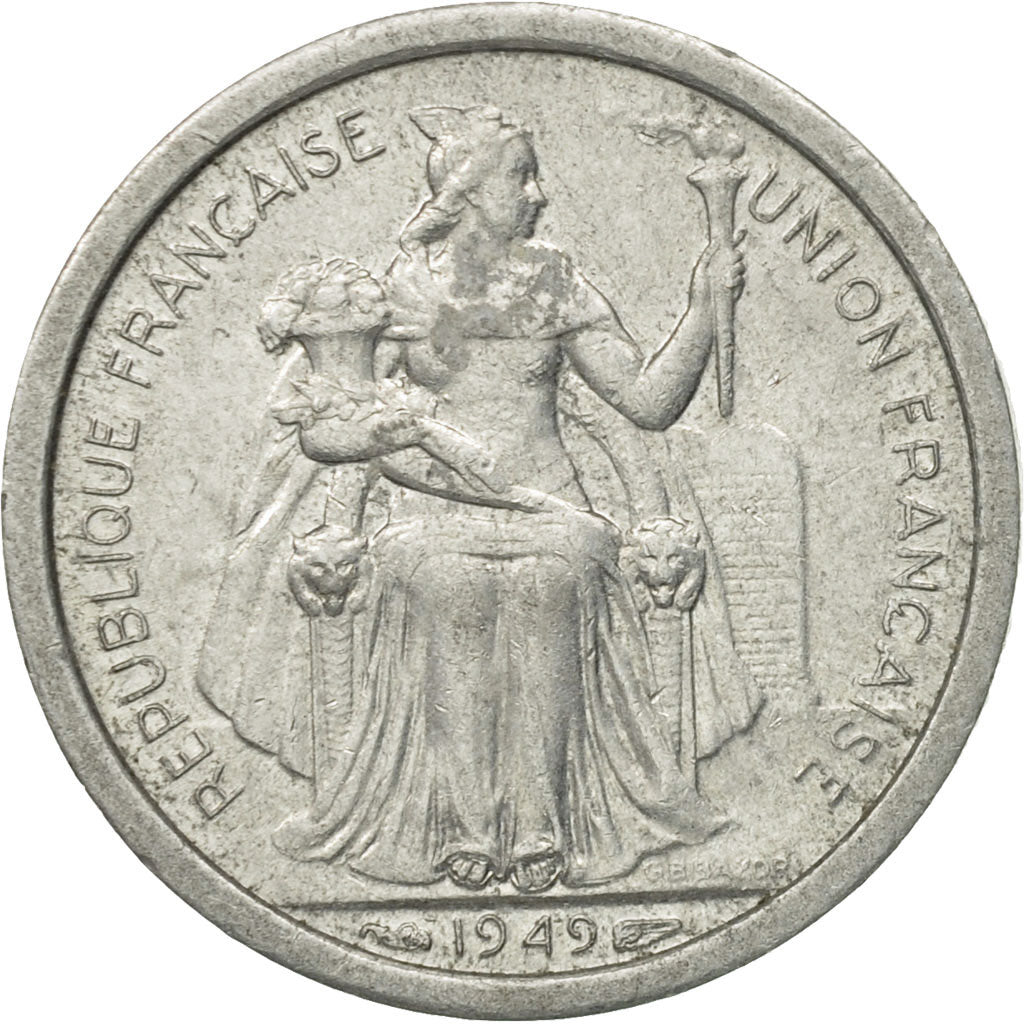 Monnaie, FRENCH OCEANIA, Franc, 1949, TTB, Aluminium, KM:2