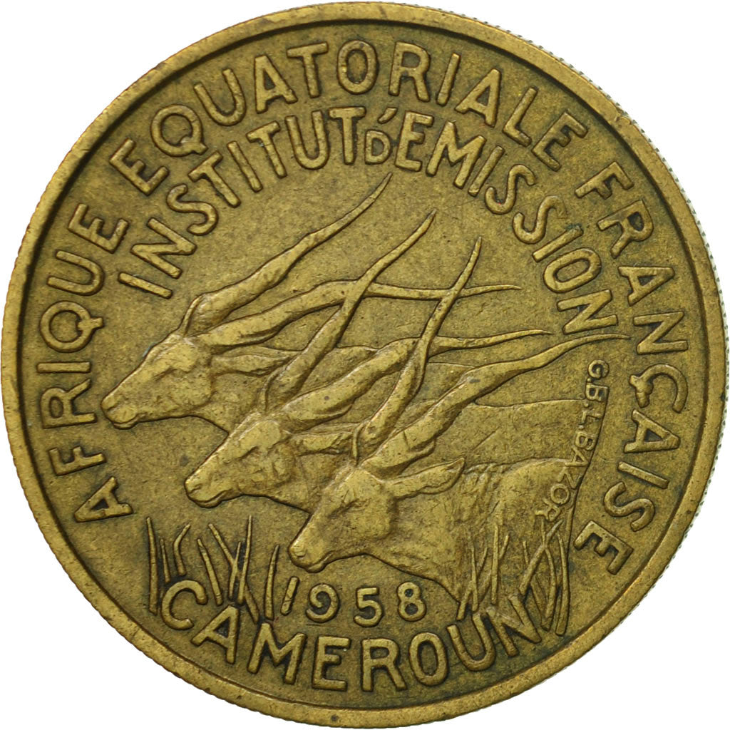 Monnaie, Cameroun, 25 Francs, 1958, TTB, Aluminum-Bronze, KM:12