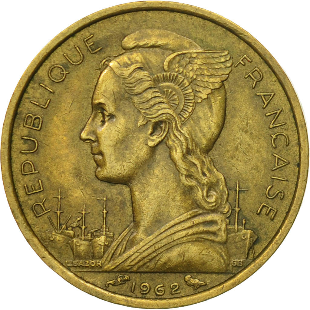 Coin, Réunion, 10 Francs, 1962, EF(40-45), Aluminum-Bronze, KM:10