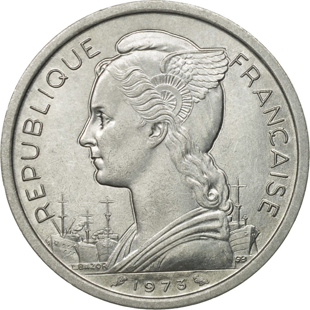 Coin, Réunion, 2 Francs, 1973, AU(55-58), Aluminum, KM:8