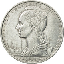 Moneda, Somalia francesa, 5 Francs, 1948, Paris, MBC, Aluminio, KM:6