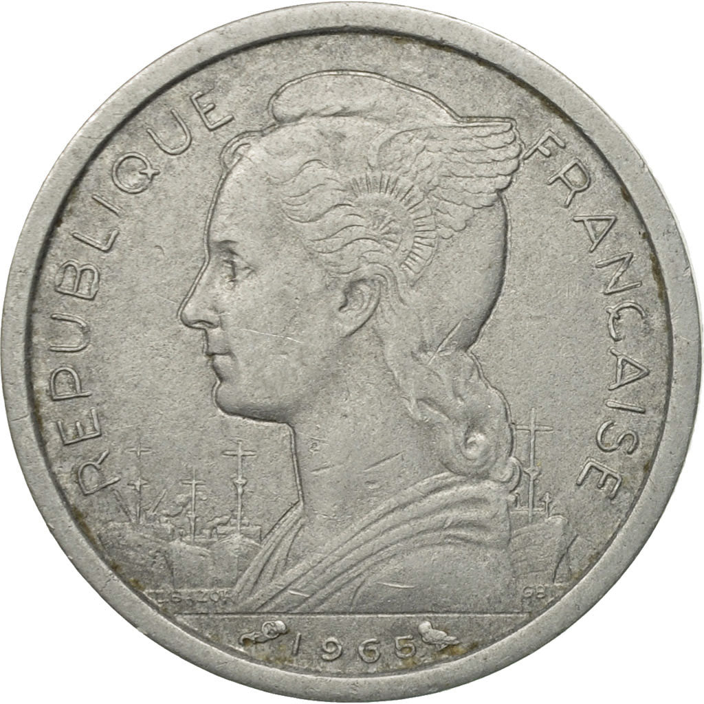 Coin, French Somaliland, Franc, 1965, Paris, EF(40-45), Aluminum, KM:8