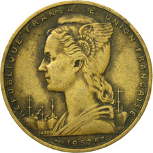 Coin, French Somaliland, 20 Francs, 1952, Paris, EF(40-45), Aluminum-Bronze