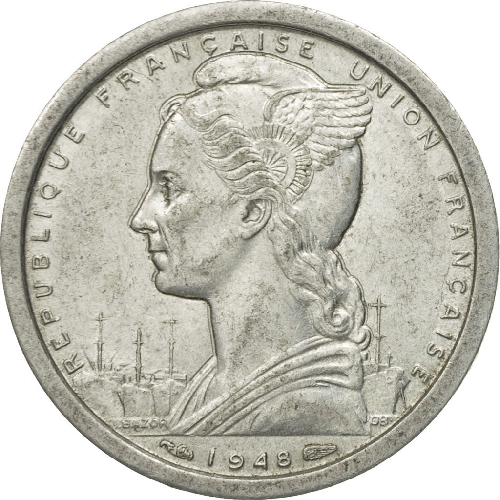 Coin, SAINT PIERRE & MIQUELON, Franc, 1948, Paris, AU(50-53), Aluminum, KM:1