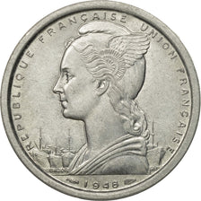 Coin, SAINT PIERRE & MIQUELON, 2 Francs, 1948, Paris, AU(55-58), Aluminum, KM:2