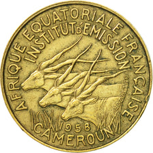 Coin, Cameroon, 5 Francs, 1958, EF(40-45), Aluminum-Bronze, KM:10