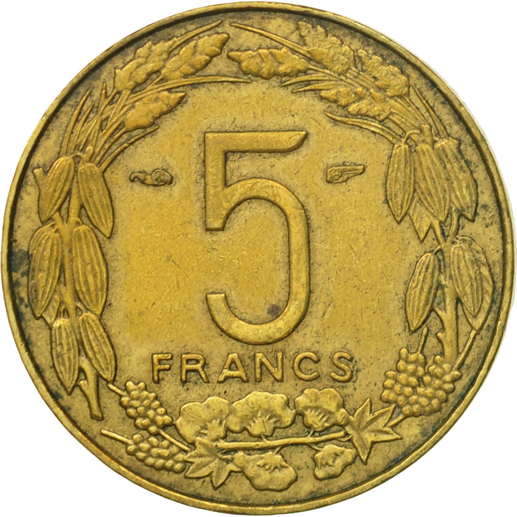 Coin, Cameroon, 5 Francs, 1958, EF(40-45), Aluminum-Bronze, KM:10