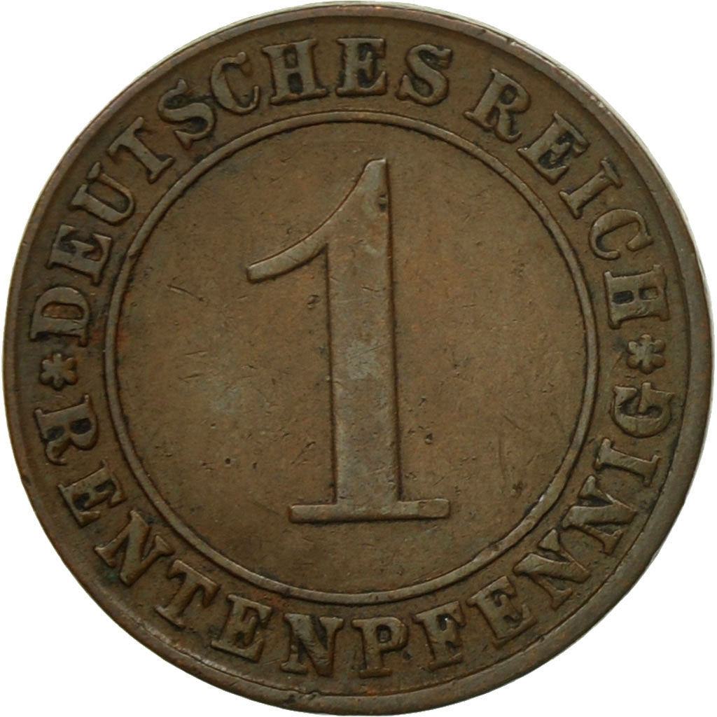 Coin, GERMANY, WEIMAR REPUBLIC, Rentenpfennig, 1923, Stuttgart, VF(30-35)