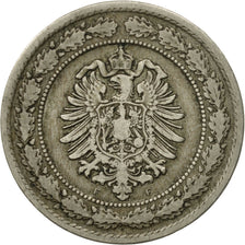 Coin, GERMANY - EMPIRE, Wilhelm I, 20 Pfennig, 1888, Stuttgart, EF(40-45)