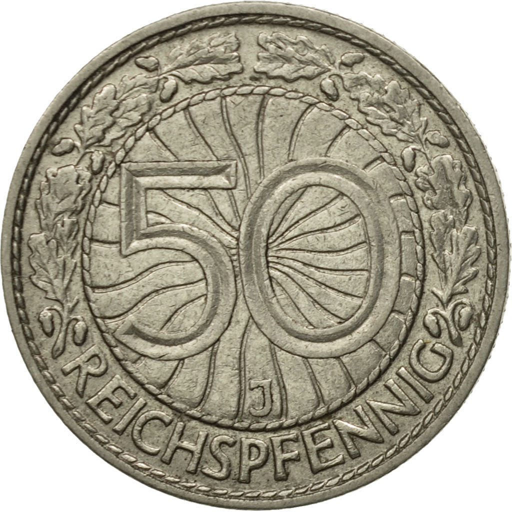 Monnaie, Allemagne, République de Weimar, 50 Reichspfennig, 1931, Hamburg, SUP