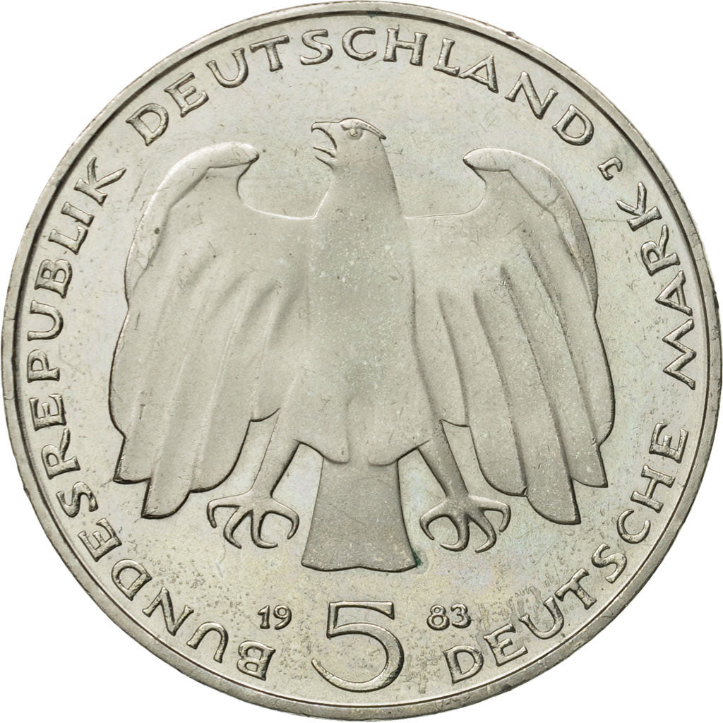 Coin, GERMANY - FEDERAL REPUBLIC, 5 Mark, 1983, Hamburg, Germany, AU(55-58)