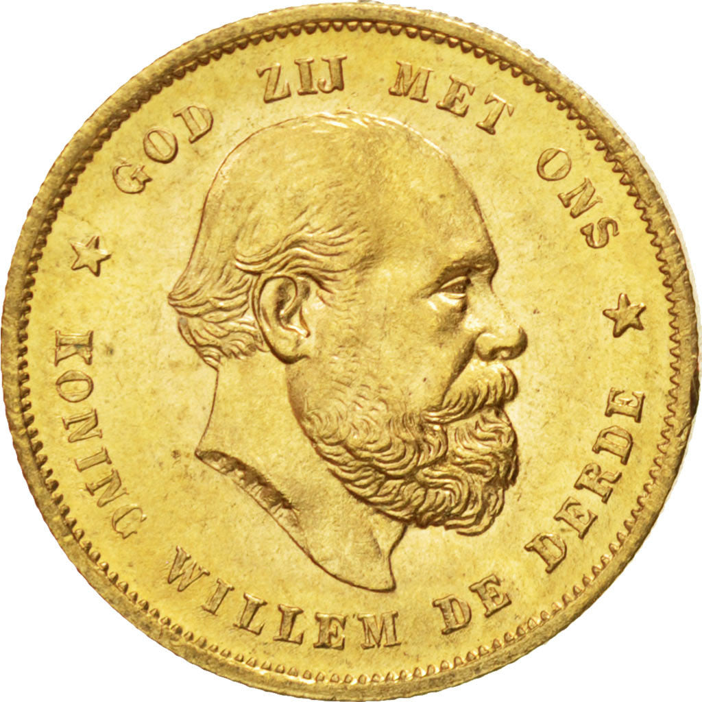 Münze, Niederlande, William III, 10 Gulden, 1887, Utrecht, VZ, Gold, KM:106