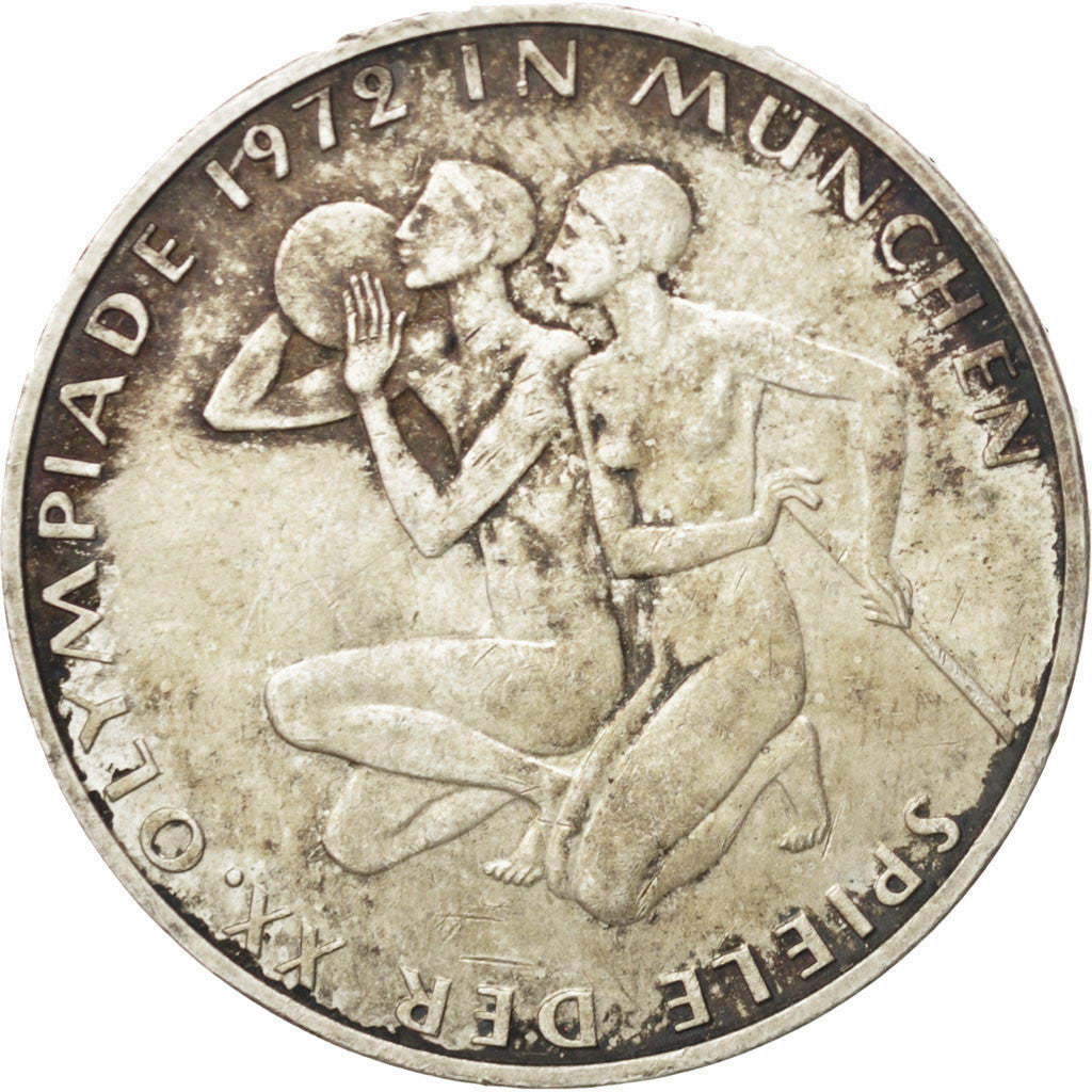 GERMANY - FEDERAL REPUBLIC, 10 Mark, 1972, Munich, KM #132, EF(40-45), Silver,..