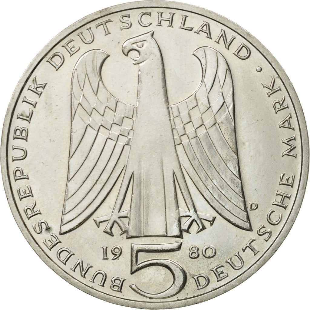 Coin, GERMANY - FEDERAL REPUBLIC, 5 Mark, 1980, Munich, Germany, MS(63)