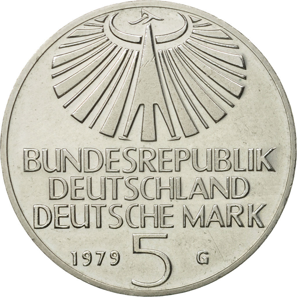 Coin, GERMANY - FEDERAL REPUBLIC, 5 Mark, 1979, Karlsruhe, Germany, AU(55-58)
