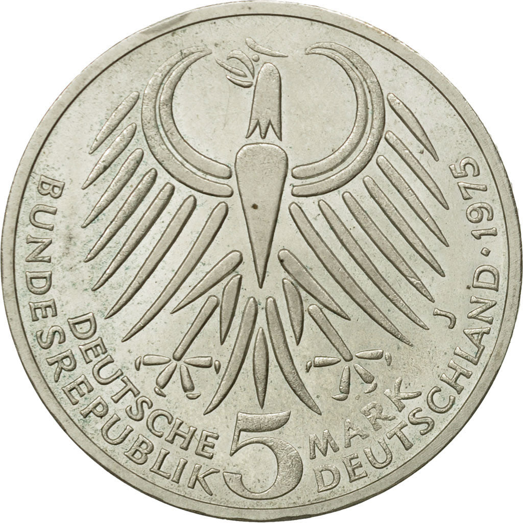 Monnaie, République fédérale allemande, 5 Mark, 1975, Hamburg, Germany, SPL