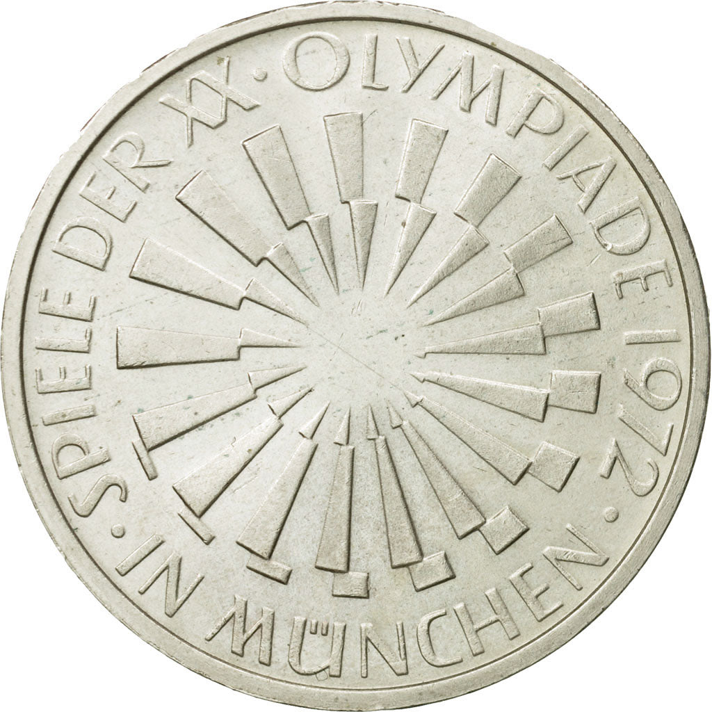 Münze, Bundesrepublik Deutschland, 10 Mark, 1972, Stuttgart, UNZ, Silber
