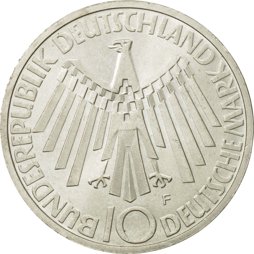 Münze, Bundesrepublik Deutschland, 10 Mark, 1972, Stuttgart, UNZ, Silber