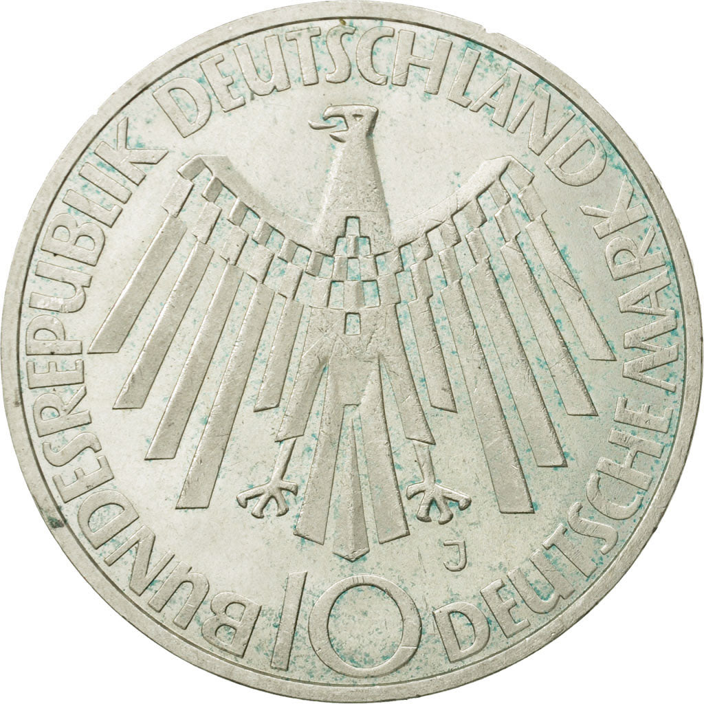 Monnaie, République fédérale allemande, 10 Mark, 1972, Hamburg, SUP, Argent